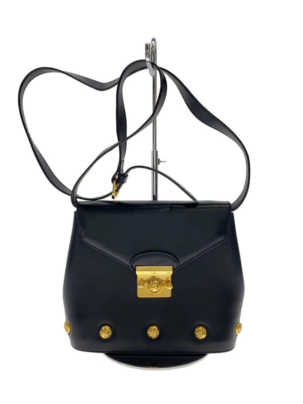 Salvatore Ferragamo Shoulder Bag Leather Black